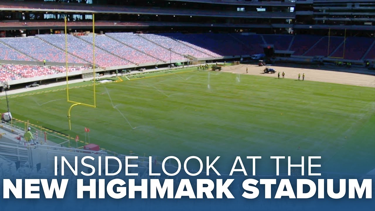 Field and seats being installed at the new Highmark Stadium, future home of the Buffalo Bills