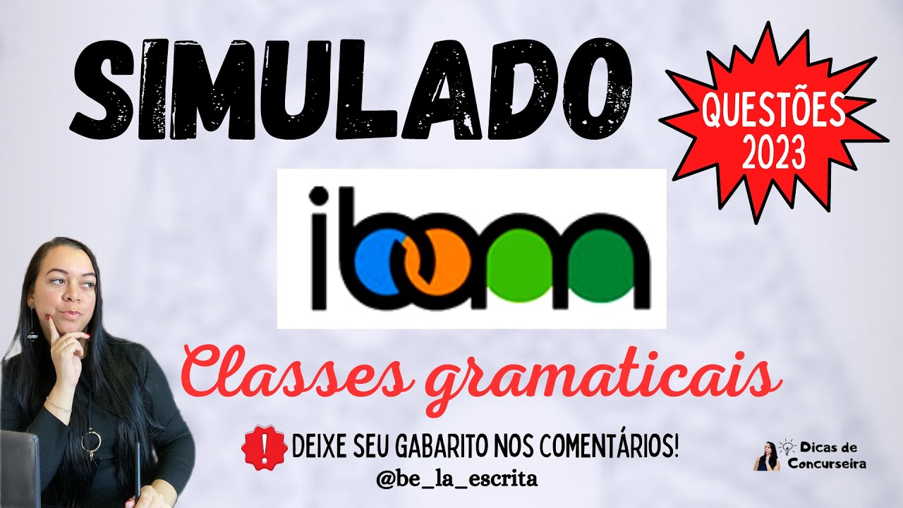 SIMULADO de PORTUGUÊS IBAM - 5 Questões 2023 de Classes de palavras