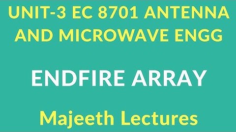 EC8701 Antenna and Microwave Engineering Enfire Array