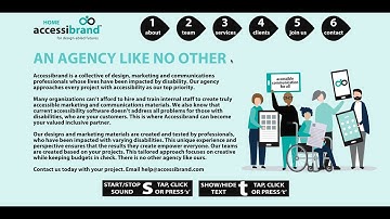 Accessibrand Accessible Website Home Page Using Included/Integrated Professional  Narration