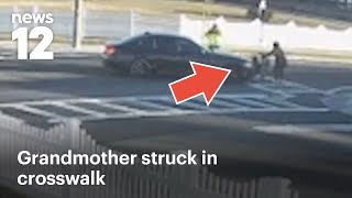 Exclusive: Surveillance video shows moment car hit grandmother in crosswalk on Long Island | News 12