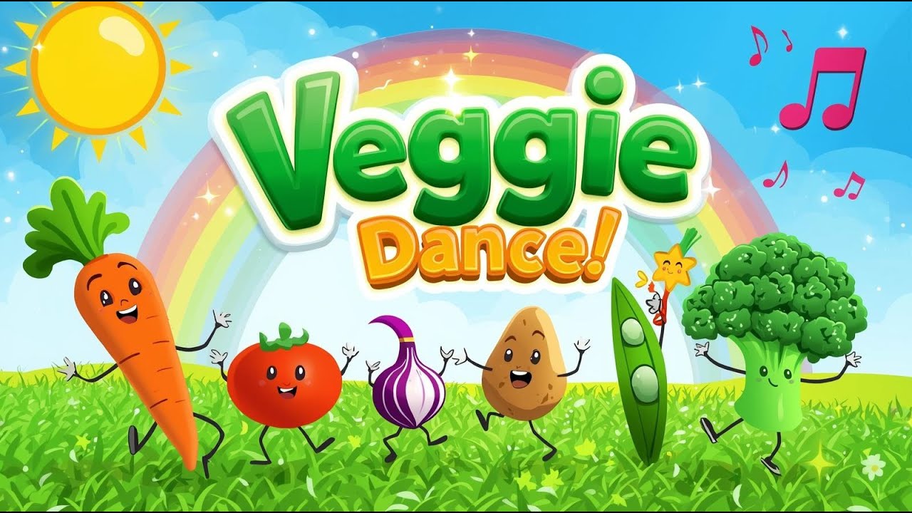 "Veggie Dance Song for Kids 🥕 | Fun Vegetable Names Learning Song | Short Kids Animation"
