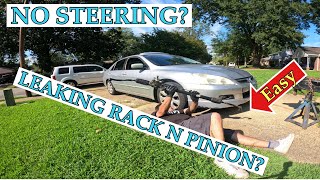 HOW TO EASILY REPLACE A STEERING RACK AND PINION ON A 2003-2007 HONDA ACCORD AT HOME SAVE MONEY.