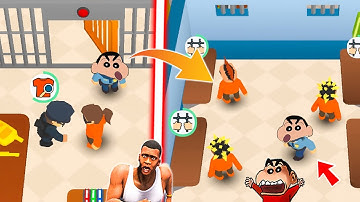 SHINCHAN NOOB VS PRO VS HACKER IN IDLE POLICE with franklin & chop | Dream Squad Op