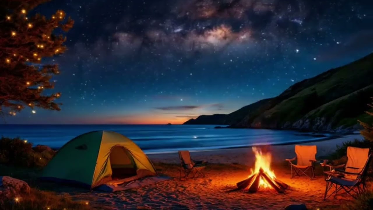 Midnight Bonfire on the Beach | Relaxing Lofi for Late Nights 🔥🌙