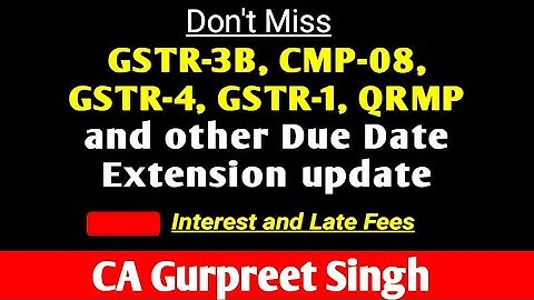 GSTR1 Late Fees due date extension update | GSTR3B, CMP08, GSTR4 late fees due date extension update