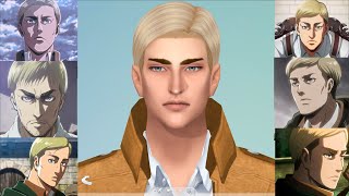 The sims 4 สร้างตัวละคร Erwin Smith - Attack on Titan (Free Tray)