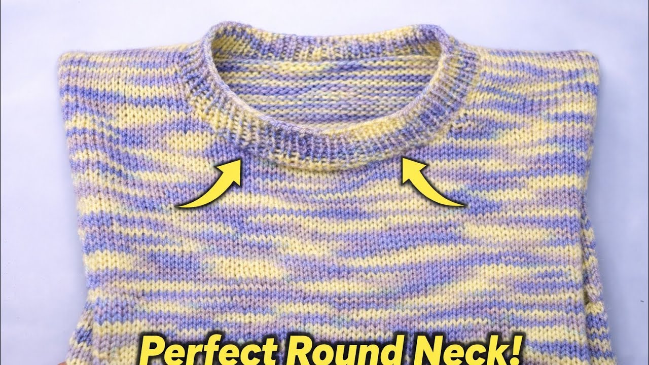 स्वेटर का गोल गला कैसे बनाएं | Gol Gala Bunai Hindi | Round Neck Knitting in Sweater  for Beginners