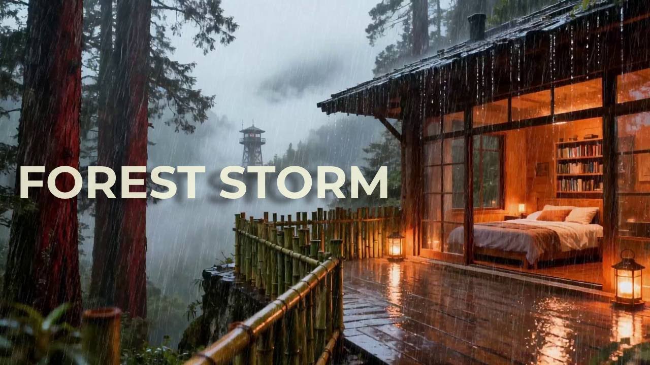🔴 [Pure Relaxation] Dark Forest Rainstorm for Better Focus, Yoga and Restorative Sleep 🧘