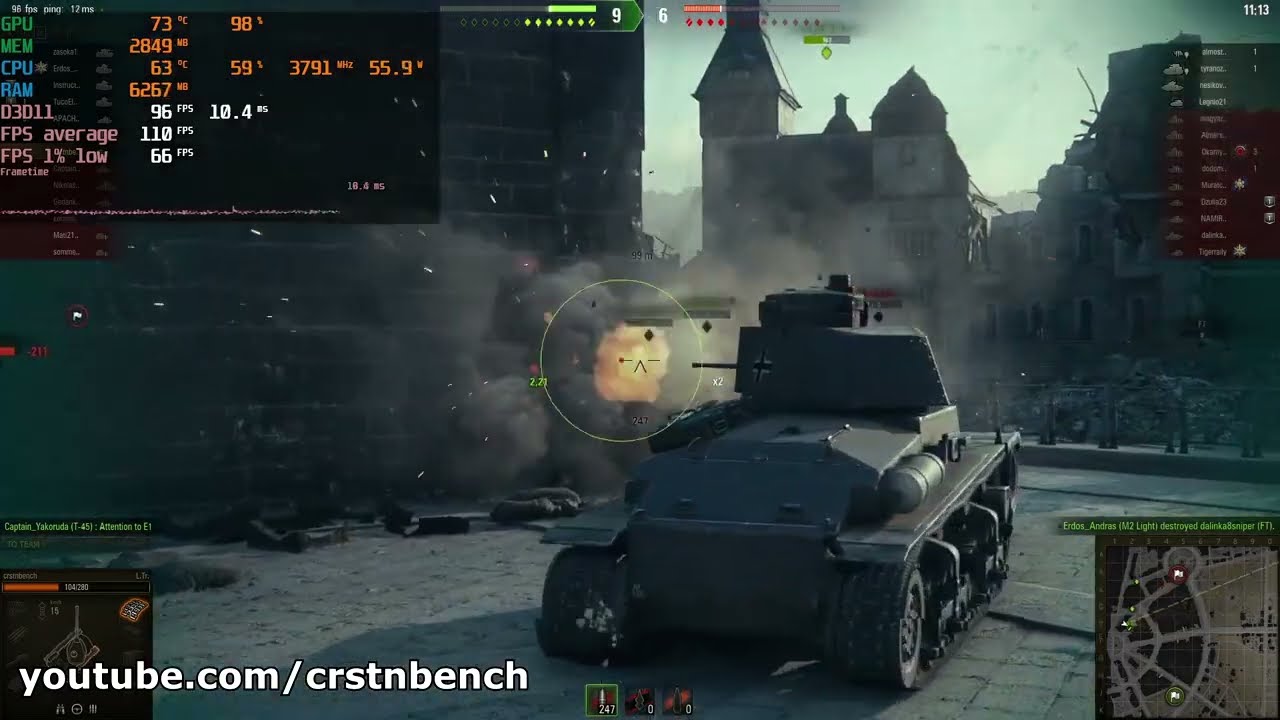 Intel Core i7 4790  NVIDIA GTX 970  World of Tanks @1080p ultra