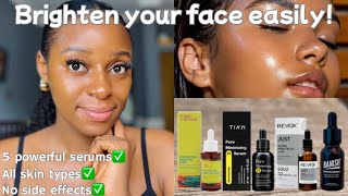 I used 5 serums to brighten & glow up my face! Best brightening serums for all skin types✅