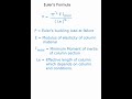 Euler's formula for column/ Strength of materials