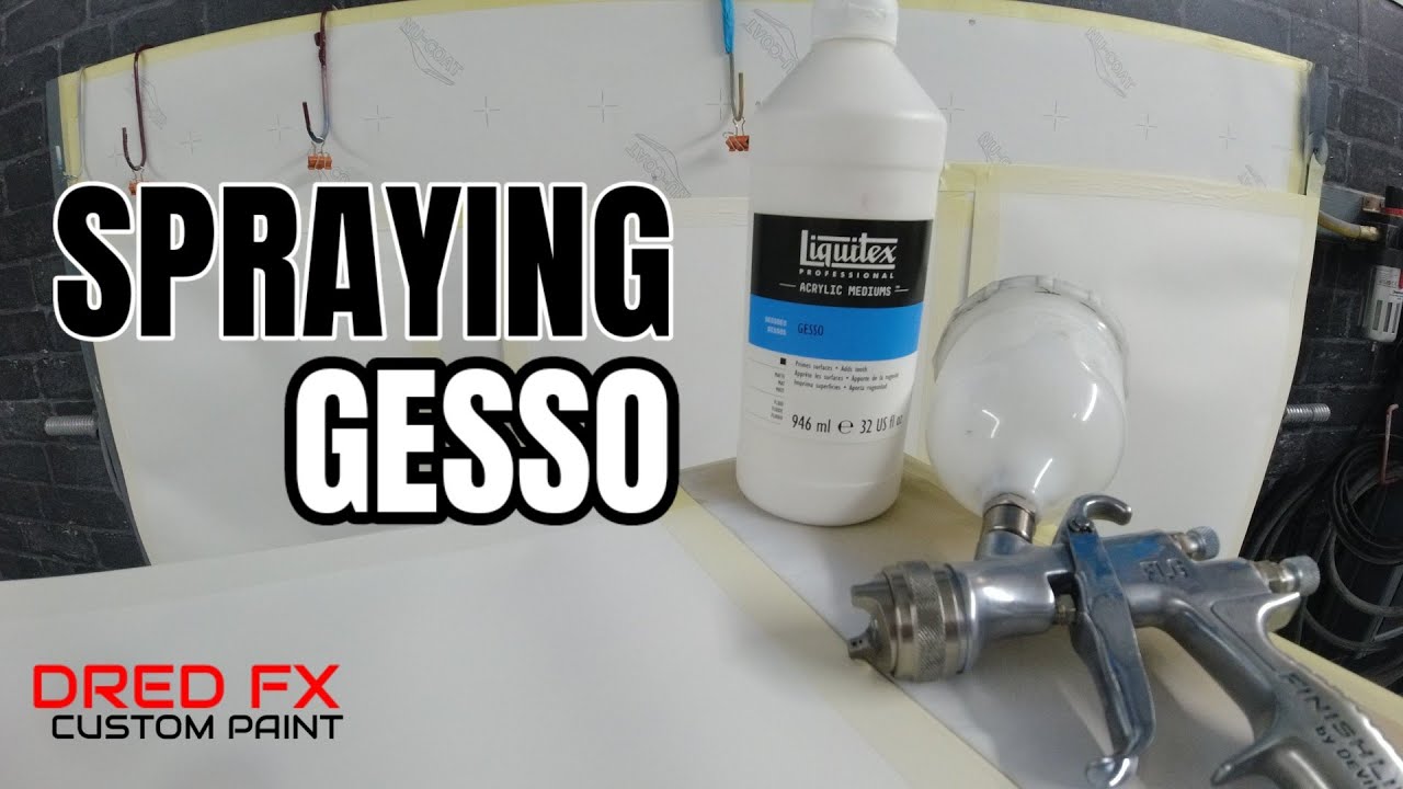 Applying Liquitex Gesso with a spray gun 