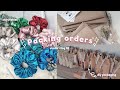 asmr packing scrunchie orders + eco friendly packaging | small business | studio vlog 01 by jayeann