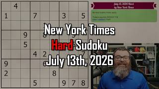 NYT Hard Sudoku Walkthrough | July 13, 2026 screenshot 2