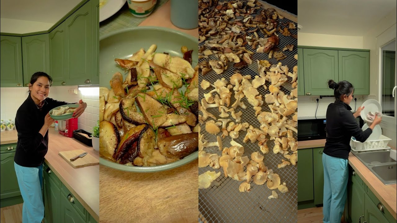 ឆាផ្សិតព្រៃបែបបារាំងនិងធ្វេីការងារបែបស្រ្តីមេផ្ទះ