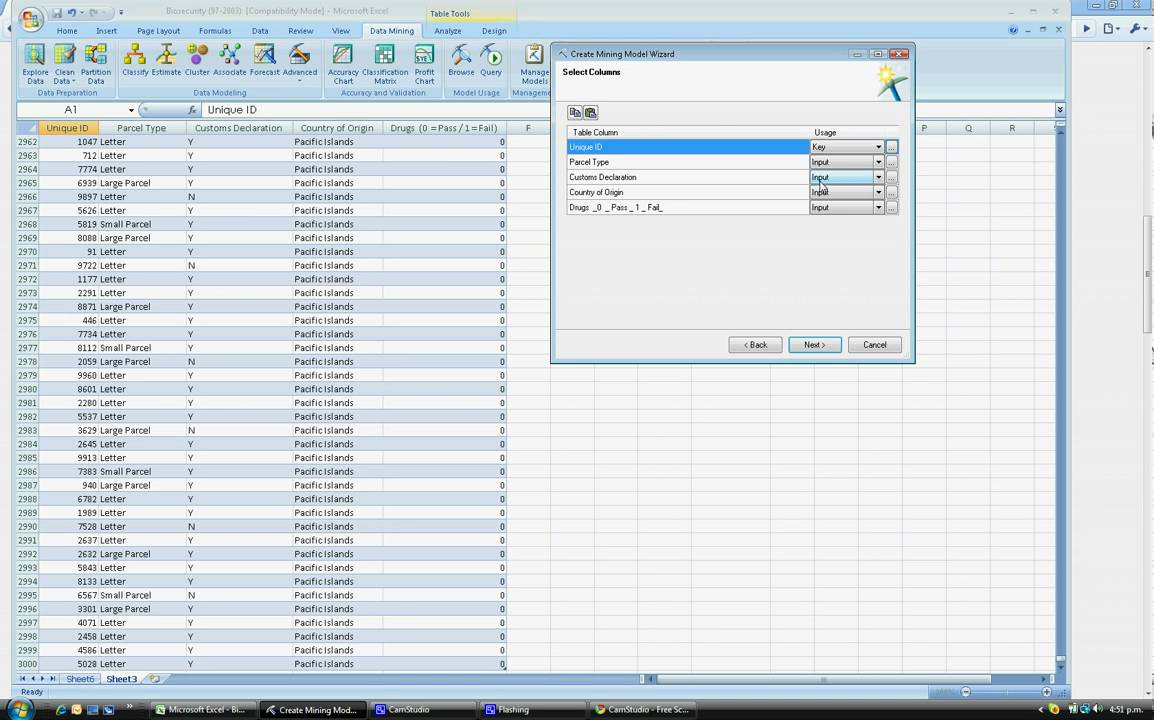 data mining project excel