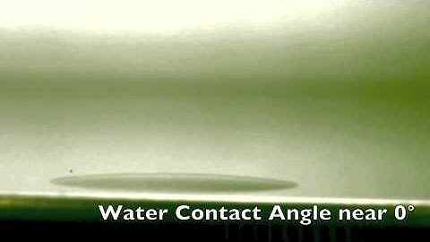 Water droplet on HydroPhil™ superhydrophilic coating by Lotus Leaf Coatings