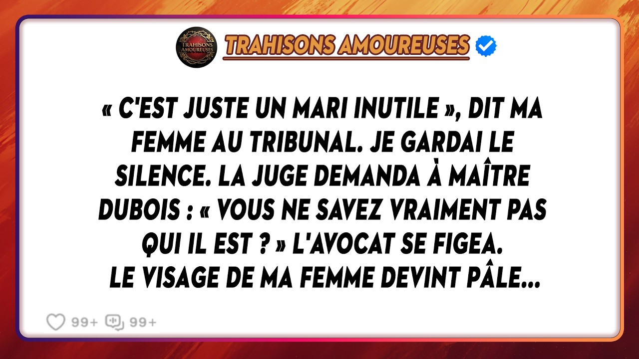 Au Tribunal, Ma Femme M'a Appelé « Un Mari Inutile », Jusqu'à Ce Que La Juge Pose Une Seule Question