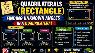 Quadrilaterals (Rectangle), Finding unknown angle 