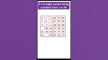 6 by 6 magic square #6 x 6 magic square ll maths magic easy trick 😱🙏👍