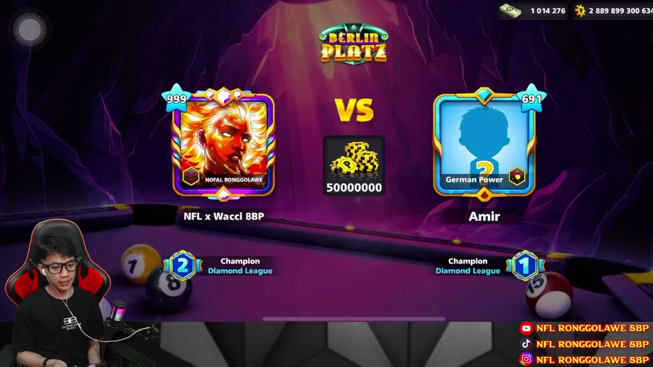 8 Ball Pool BERLIN NFL Ronggolawe 8BP  TRICKSHOT LEVEL 999😱😱