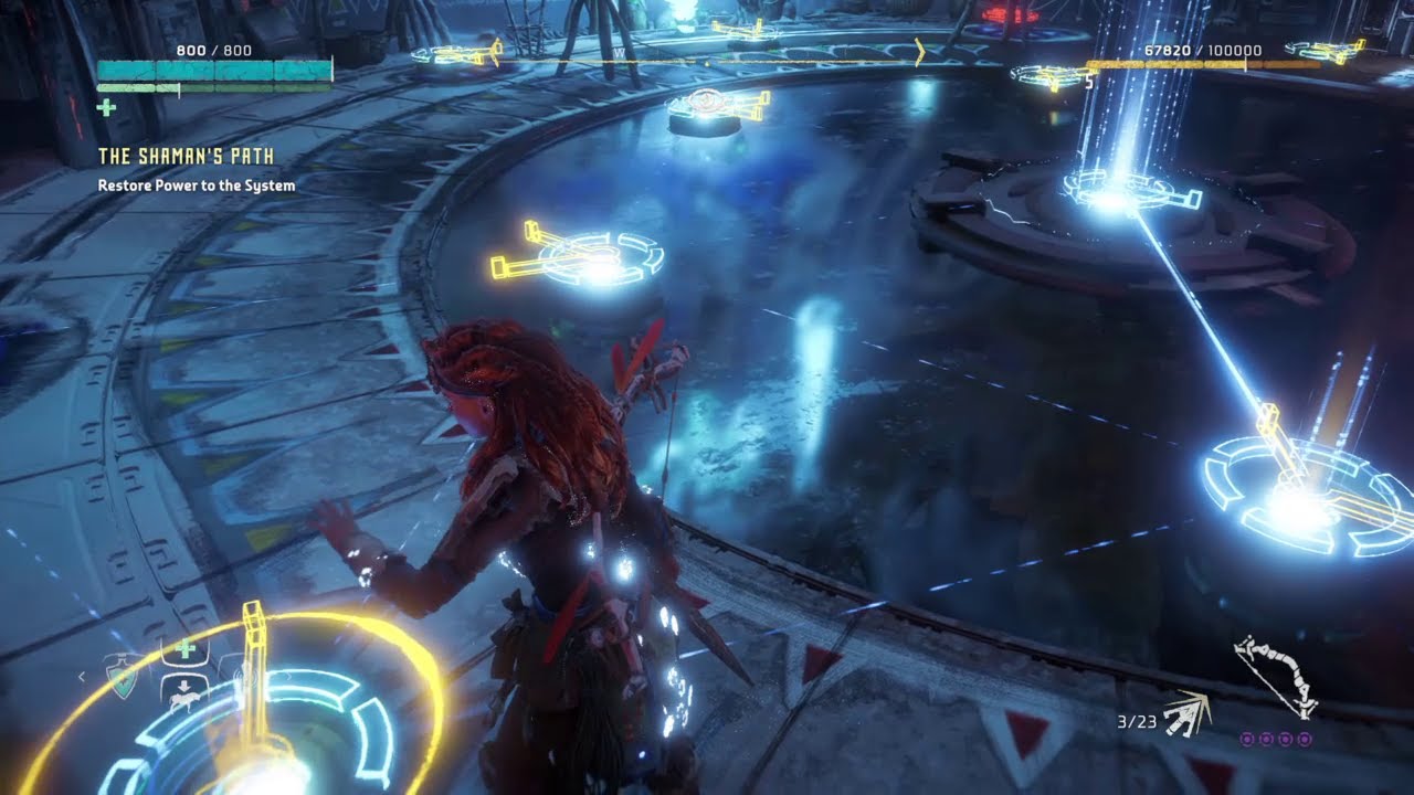 Horizon Zero Dawn - Frozen wilds Walk through, shaman path data flow puzzles.