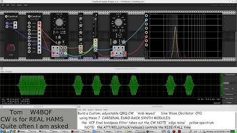 QRQ CW "midi keyed" CPO built using 7 FREE Cardinal Euro-Rack Modules