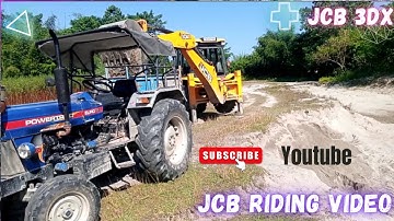 JCB 3dx Eco working with Kubota Tractor | John Deere Powertrac Euro 50 Sonalika | Heavy Load Tractor