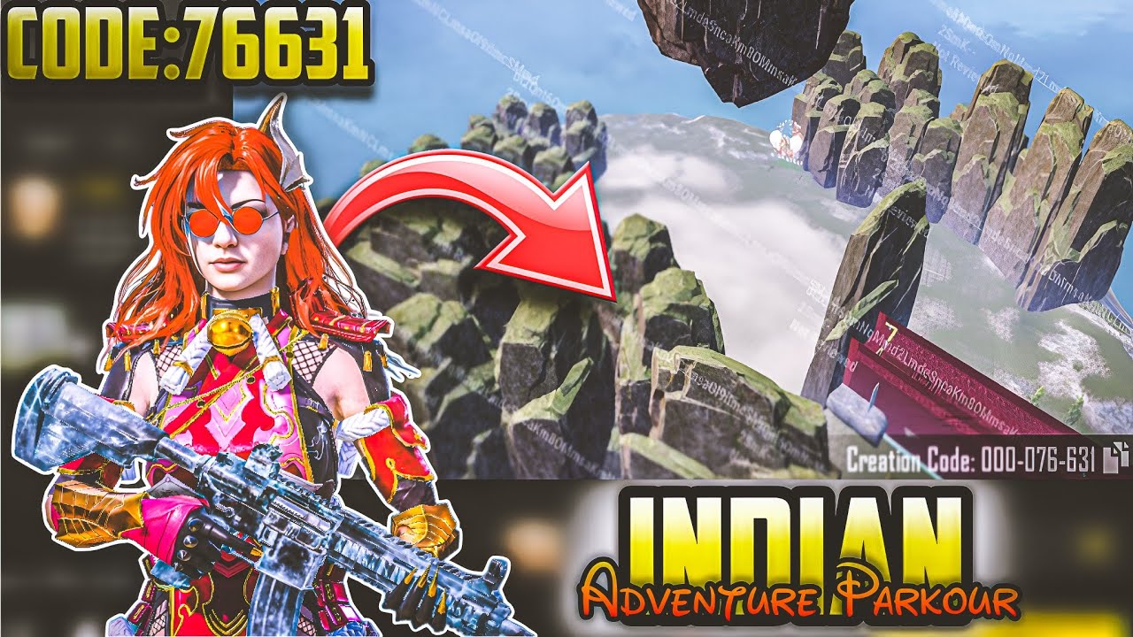 76631 Bgmi wow Parkour map code 76631 Indian Adventure Parkour #bgmi #pubg #pubgmobile 