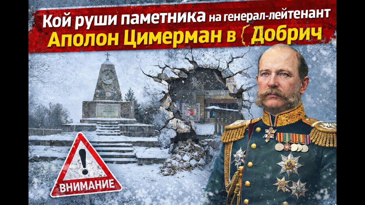 📍 Да възродим паметника на генерал-лейтенант Аполон Циммерман в Добрич