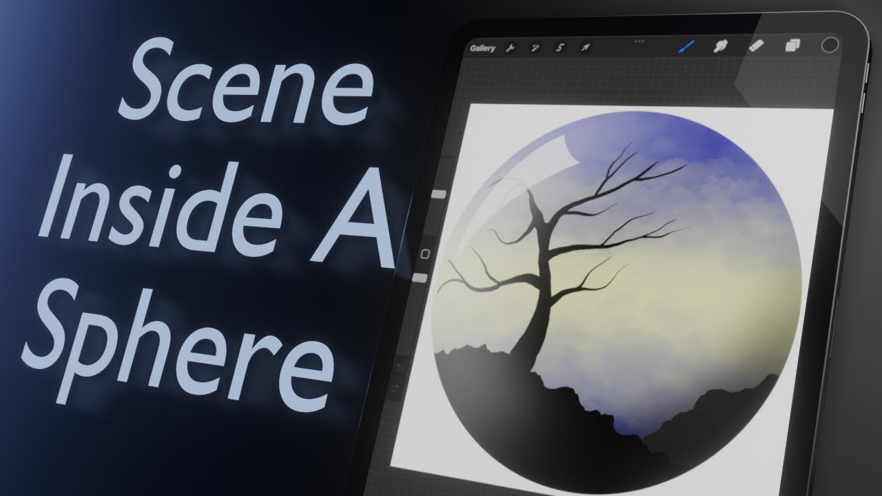 Drawing a scene inside a glass sphere ( Procreate ) - YouTube