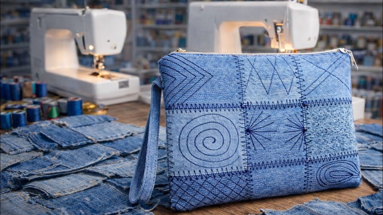 New Products! Beautiful Bags Made from Old Jeans Scraps #oldjeans 
