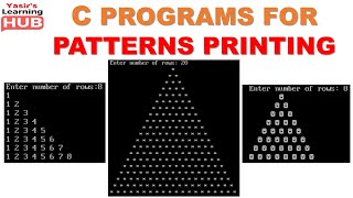 Full Printing various patterns using for loop in C language | C Programs for PATTERNS Printing News