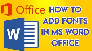 HOW TO ADD /INSTALL NEW FONT IN MICROSOFT WORD OFFICE 2019 /MS WORD OFFICE APPLICATION IN WINDOWS 10 How To Install A Type 1 Font File For Microsoft Word Office Software Help