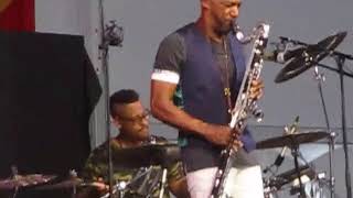 a small portion of Marcus Miller performing &quot;Preacher&#39;s Kid&quot; at 2018 jazz fest