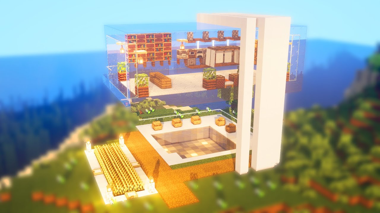 Minecraft : Transparent Modern House | How to build Minecraft - YouTube