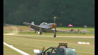 Warbird spectacular grass landings  Hahnweide Oldtimerfliegertreffen