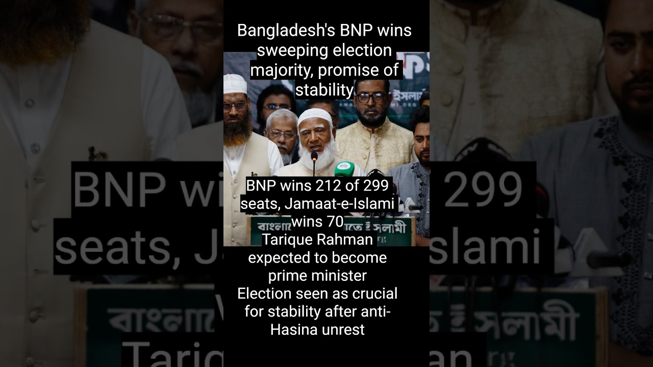 Bangladesh's BNP wins sweeping election majority, promise of stability l 