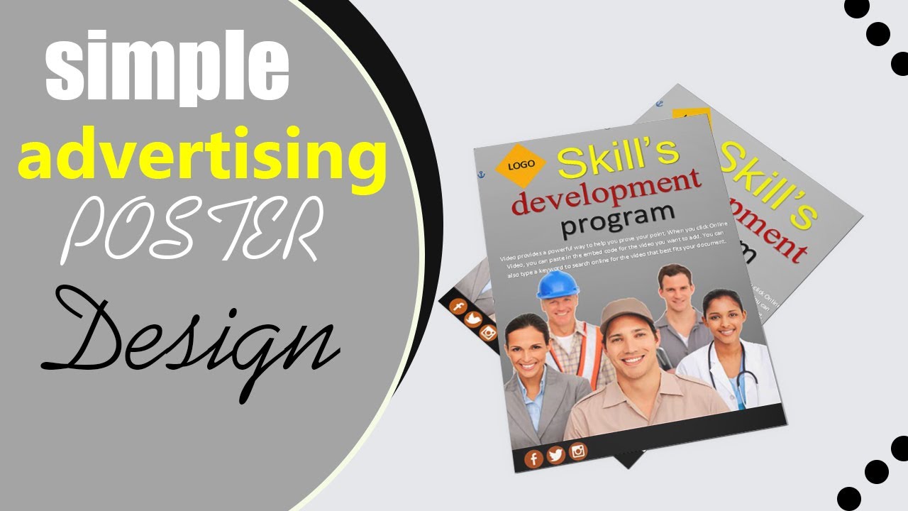 How to design a simple Ad Poster Design IN Microsoft Word ...