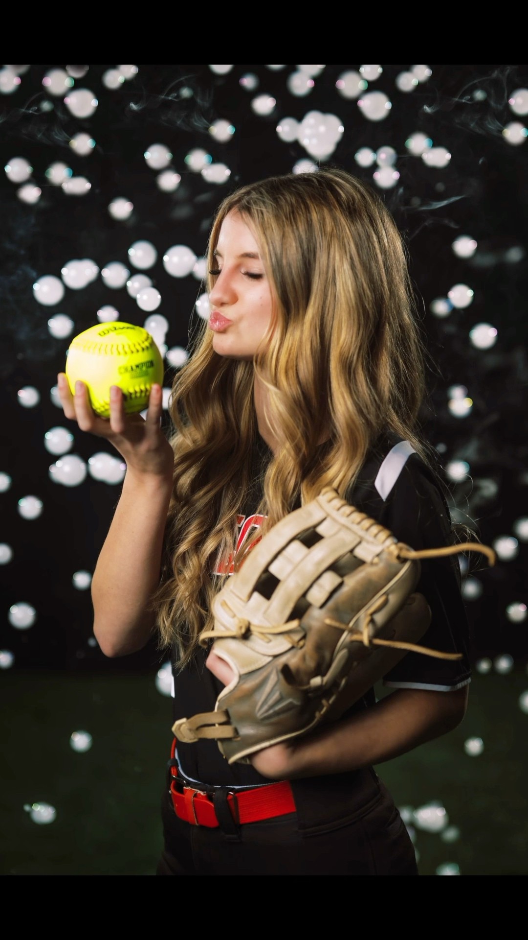 Softball photoshoot! Fog bubbles were hittin! #softball #sportsphotography