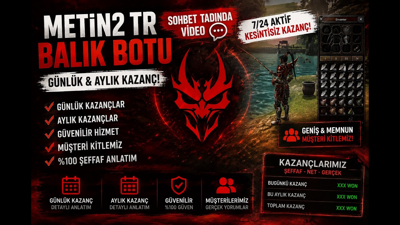Metin2 TR Balık Botu Ne Kadar Kazandırıyor? Günlük & Aylık Kazançlar (Şeffaf Anlatım) Byte Software