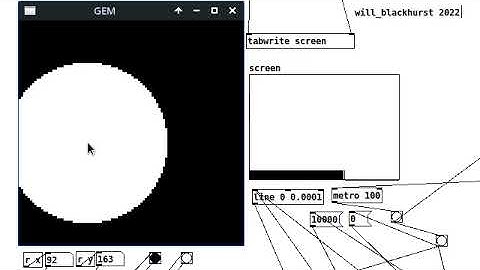 Pd GEM puredata vanilla -  circle / brush-size animation