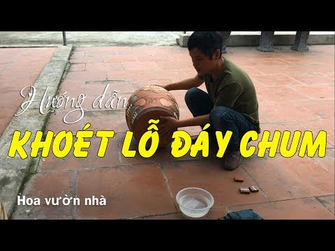 Video Hướng dẫn khoét lỗ đáy chum để trồng hoa rất đơn giản - youtube