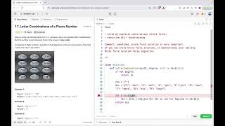 leetcode 17 Letter Combinations of a Phone Number | brute force , backtracking