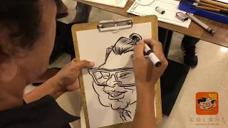 Cara membuat sketsa Karikatur live oleh Wayan Tama