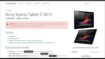 Sony Xperia Tablet Z (SGP321) Lineage-15.1 Android Oreo update