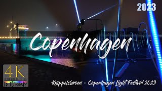 Copenhagen, Denmark | Copenhagen Light Festival 2023 | Christianshavn | City Tour | 4K | Winter