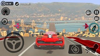 Impossible Car Tracks 3D - Red Car Driving Stunts Simulator Levels 1 to 8 Completed Gameplay 2023 screenshot 4