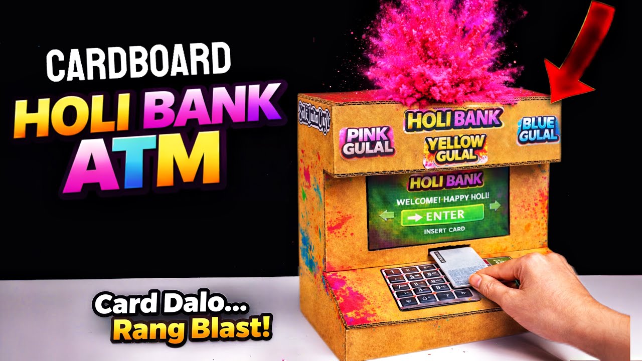 India’s First Holi ATM Machine 🎨💥 | Card Dalo Aur Rang Blast! (DIY Cardboard Project)